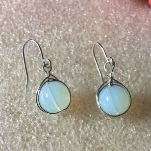 Milky opal earrings